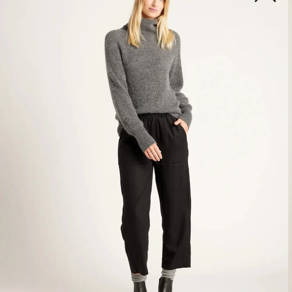 NWT! Quince Baby Alpaca-Wool Blend Turtleneck Black Sweater! Sz. XS (B11) - Picture 7 of 12